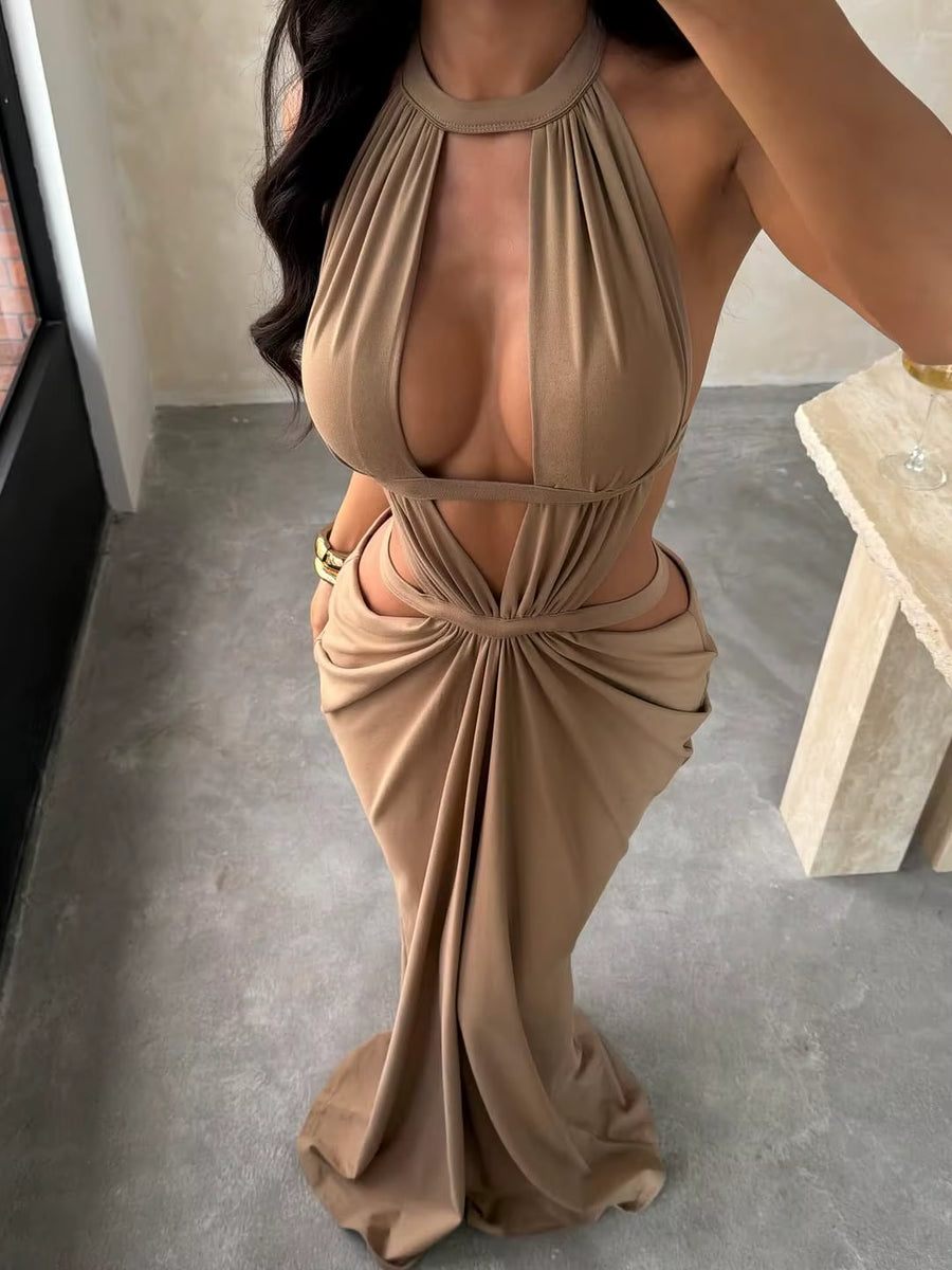 Abito Lungo da Sera Elegante con Scollo Halter